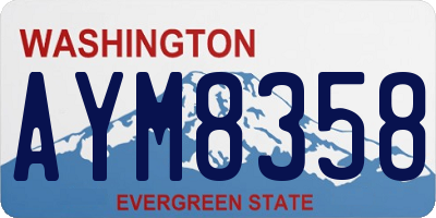 WA license plate AYM8358