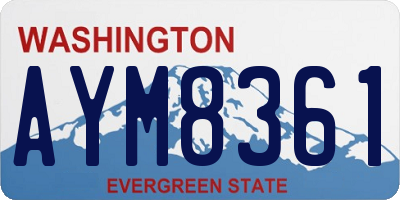 WA license plate AYM8361