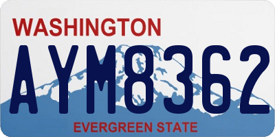 WA license plate AYM8362