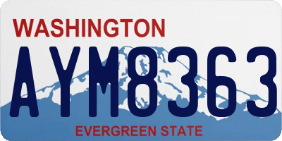WA license plate AYM8363