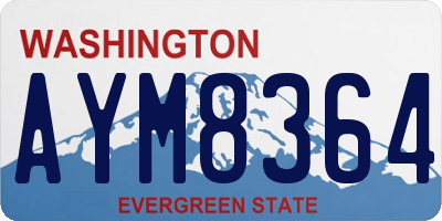 WA license plate AYM8364