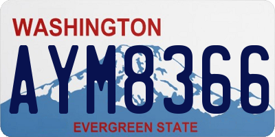 WA license plate AYM8366