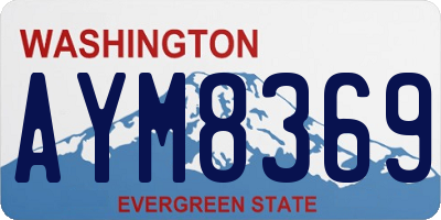 WA license plate AYM8369
