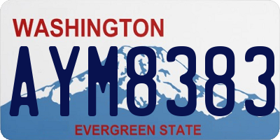 WA license plate AYM8383