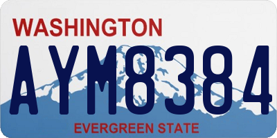 WA license plate AYM8384