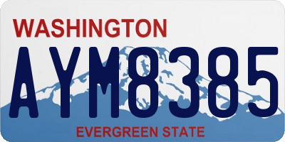 WA license plate AYM8385