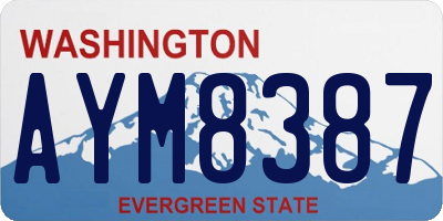 WA license plate AYM8387