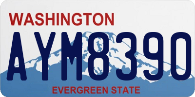 WA license plate AYM8390