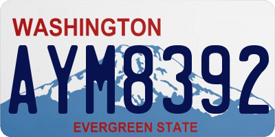 WA license plate AYM8392