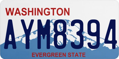 WA license plate AYM8394