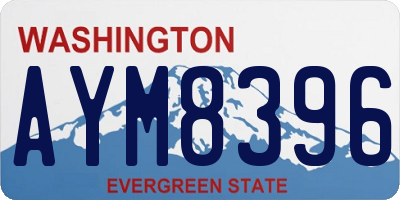 WA license plate AYM8396
