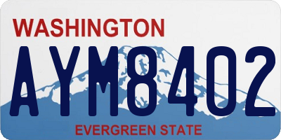 WA license plate AYM8402
