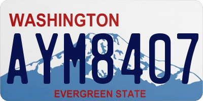 WA license plate AYM8407
