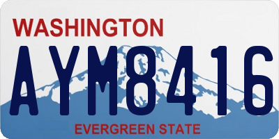 WA license plate AYM8416