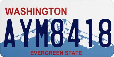 WA license plate AYM8418