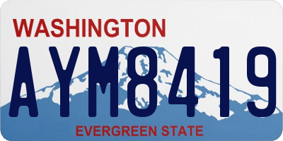 WA license plate AYM8419