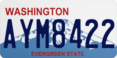 WA license plate AYM8422