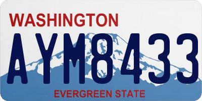 WA license plate AYM8433