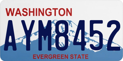 WA license plate AYM8452