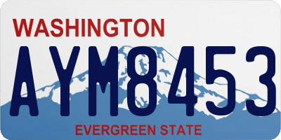 WA license plate AYM8453