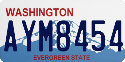 WA license plate AYM8454