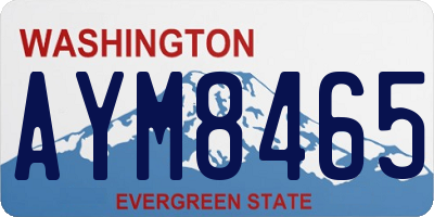 WA license plate AYM8465