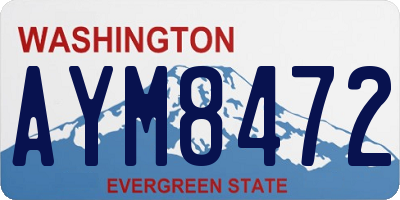 WA license plate AYM8472