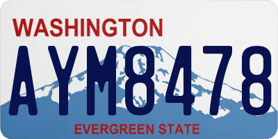WA license plate AYM8478