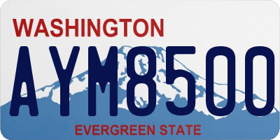 WA license plate AYM8500