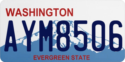 WA license plate AYM8506