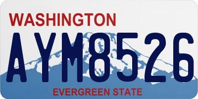 WA license plate AYM8526