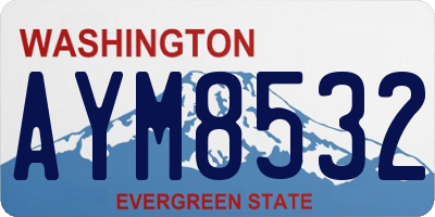 WA license plate AYM8532