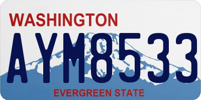 WA license plate AYM8533