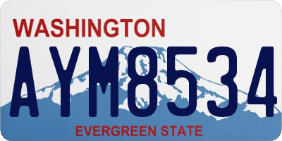 WA license plate AYM8534