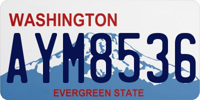 WA license plate AYM8536