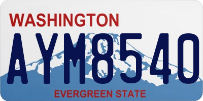 WA license plate AYM8540