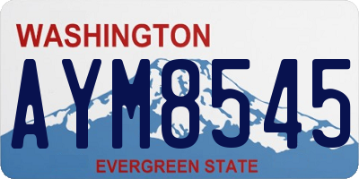 WA license plate AYM8545