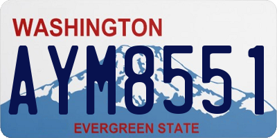 WA license plate AYM8551