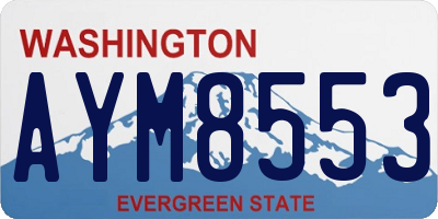 WA license plate AYM8553