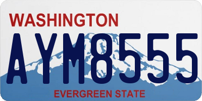 WA license plate AYM8555