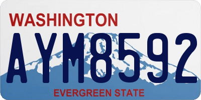 WA license plate AYM8592