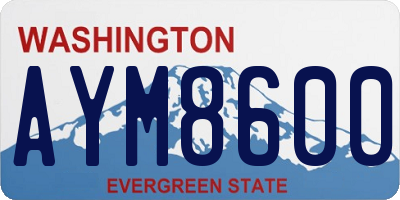 WA license plate AYM8600