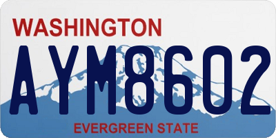 WA license plate AYM8602