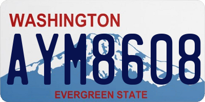 WA license plate AYM8608