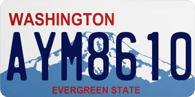 WA license plate AYM8610