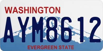 WA license plate AYM8612