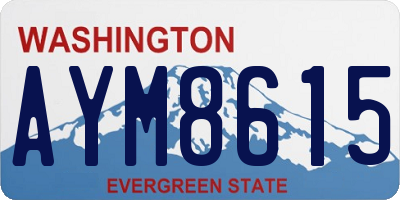WA license plate AYM8615