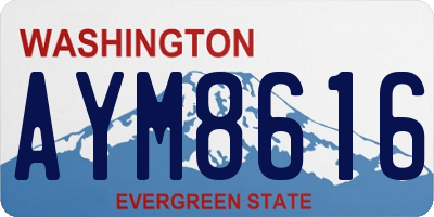 WA license plate AYM8616