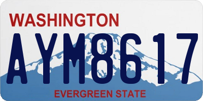 WA license plate AYM8617