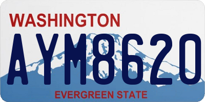 WA license plate AYM8620
